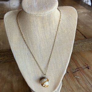 Venetiaurum Murano Glass Ball Pendant and adjustable Gold Plated Chain Necklace
